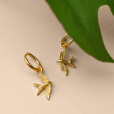 Gold Plated Swallow Hoop Earrings