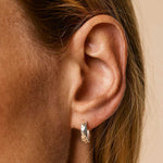 Silver Hammered Huggie Hoops