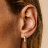 Silver Hammered Huggie Hoops