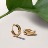 Lakshmi Hammered Huggie Hoops - Gold