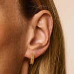 Gold Studded Huggie Hoops