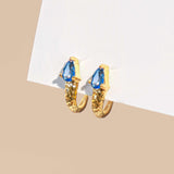 Kyanite Gold Hammered Huggie Studs