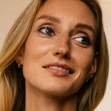 Kyanite Gold Hammered Huggie Studs