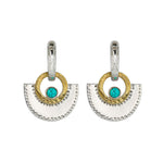Turquoise Fan Hoop Earrings