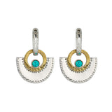Turquoise Fan Hoop Earrings