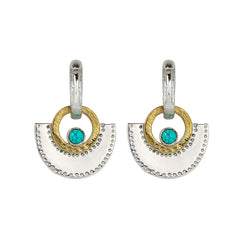 Turquoise Fan Hoop Earrings