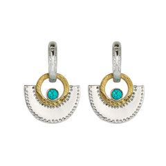 Turquoise Fan Hoop Earrings