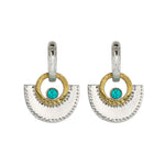 Turquoise Mixed Metal Arc Earrings