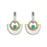 Turquoise Mixed Metal Arc Earrings