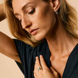 Tanzanite Hoop Earrings, Double Hoop Tanzanite Earrings, Tanzanite Earrings, Purple Gemstone Hoop Earrings