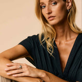 Mixed metal double hoop earrings with tanzanite, Double hoop earrings, Handmade earrings