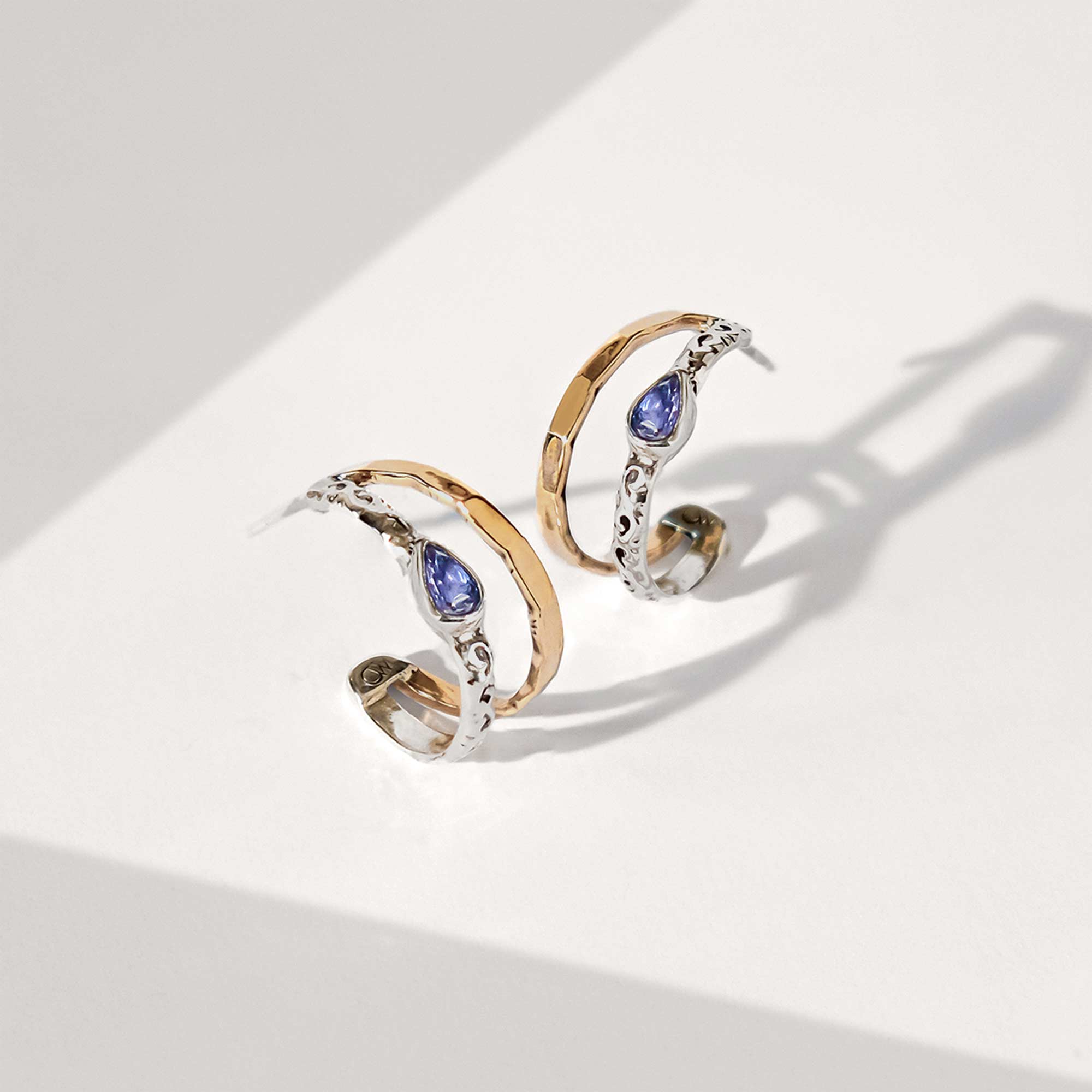 Tanzanite Sterling Silver hoops