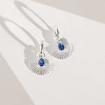 Silver Kyanite Fan Hoop Earrings