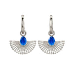 Silver Kyanite Fan Hoop Earrings