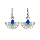 Silver Kyanite Fan Hoop Earrings