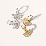 Sterling Silver and Gold Vermeil Fan Huggie Hoops