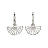 Sterling Silver Fan Huggie Hoops