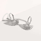 Sterling Silver Fan Huggie Hoops