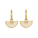 Surya Gold Fan Huggie Hoops