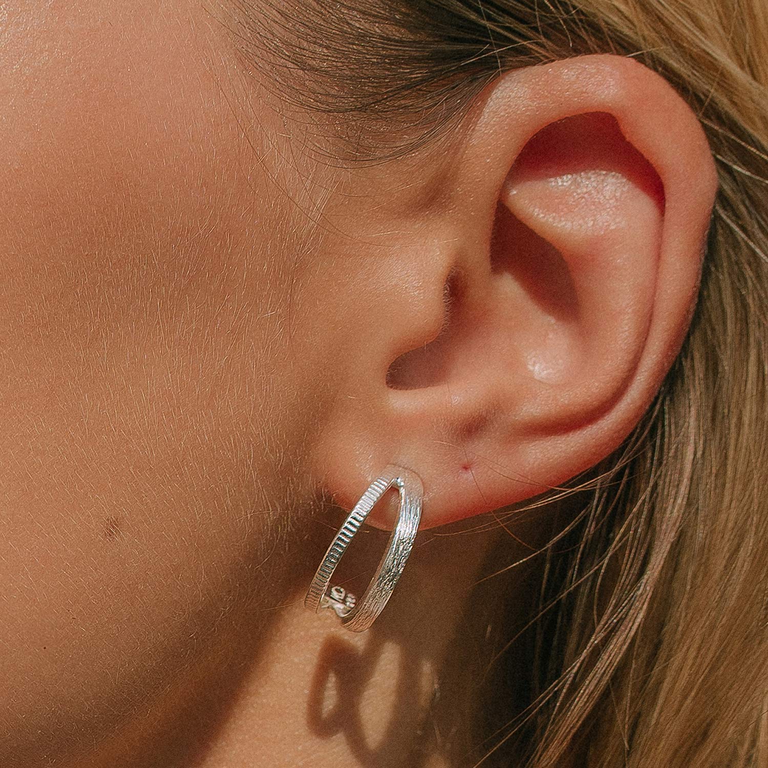 Silver Double Band Hoop Earrings, Silver Etched Hoop Earrings, Silver Hoop Earrings, Silver Hoops