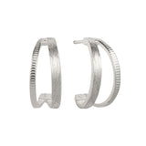 Silver Double Band Hoop Earrings