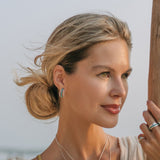 Turquoise Stone Hoop Earrings