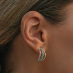 Turquoise Triple Band Hoop Earrings
