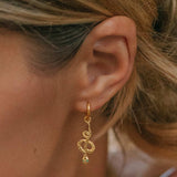 Gold Detailed Snake Huggie Hoops, Gold Snake Earrings, May Birthstone Gold Huggie Hoops, Serpent Gold Earrings