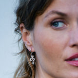 Sterling Silver Snake Earrings, Silver Snake Earrings, May Birthstone, Emerald, Handmade Jewellery, Serpent Earrings