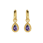 February Birthstone Amethyst Gold Earrings
