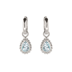March Birthstone Silver Earrings