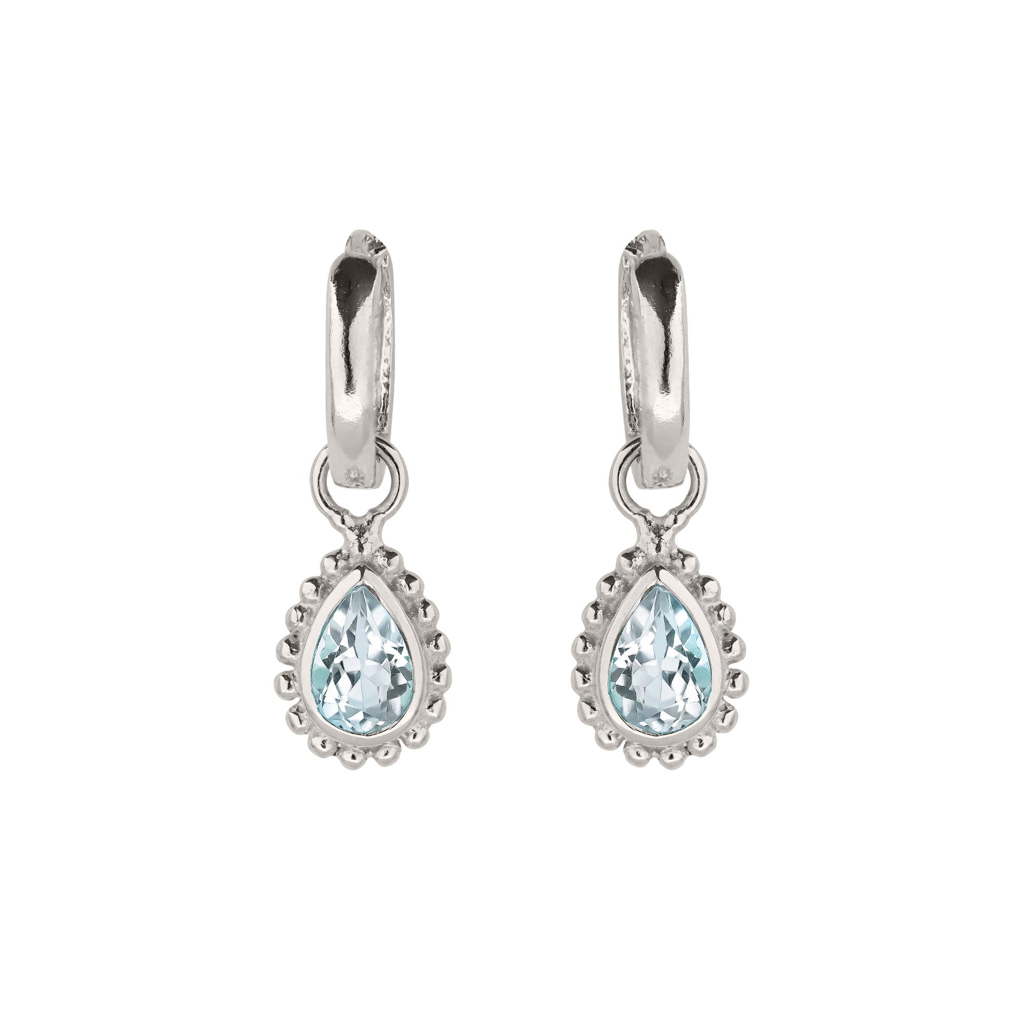 March Birthstone Silver Earrings