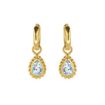 March Aquamarine Birthstone Gold Earrings
