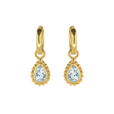 March Aquamarine Birthstone Gold Earrings