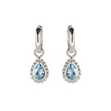 November Birthstone Blue Topaz Huggie Hoops