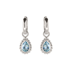 November Birthstone Blue Topaz Huggie Hoops