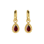 January Birthstone Garnet Gold Earrings