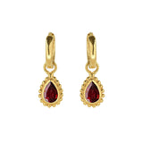 January Birthstone Garnet Gold Earrings