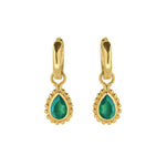 Green Onyx May Birthstone Gold Earrings