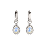 June Birthstone Moonstone Huggie Hoop Earrings