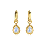 June Birthstone Moonstone Gold Huggie Hoop Earrings