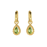 Peridot August Birthstone Gold Huggie Hoop Earrings