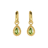Peridot August Birthstone Gold Huggie Hoop Earrings