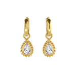 April White Topaz Birthstone Gold Earrings
