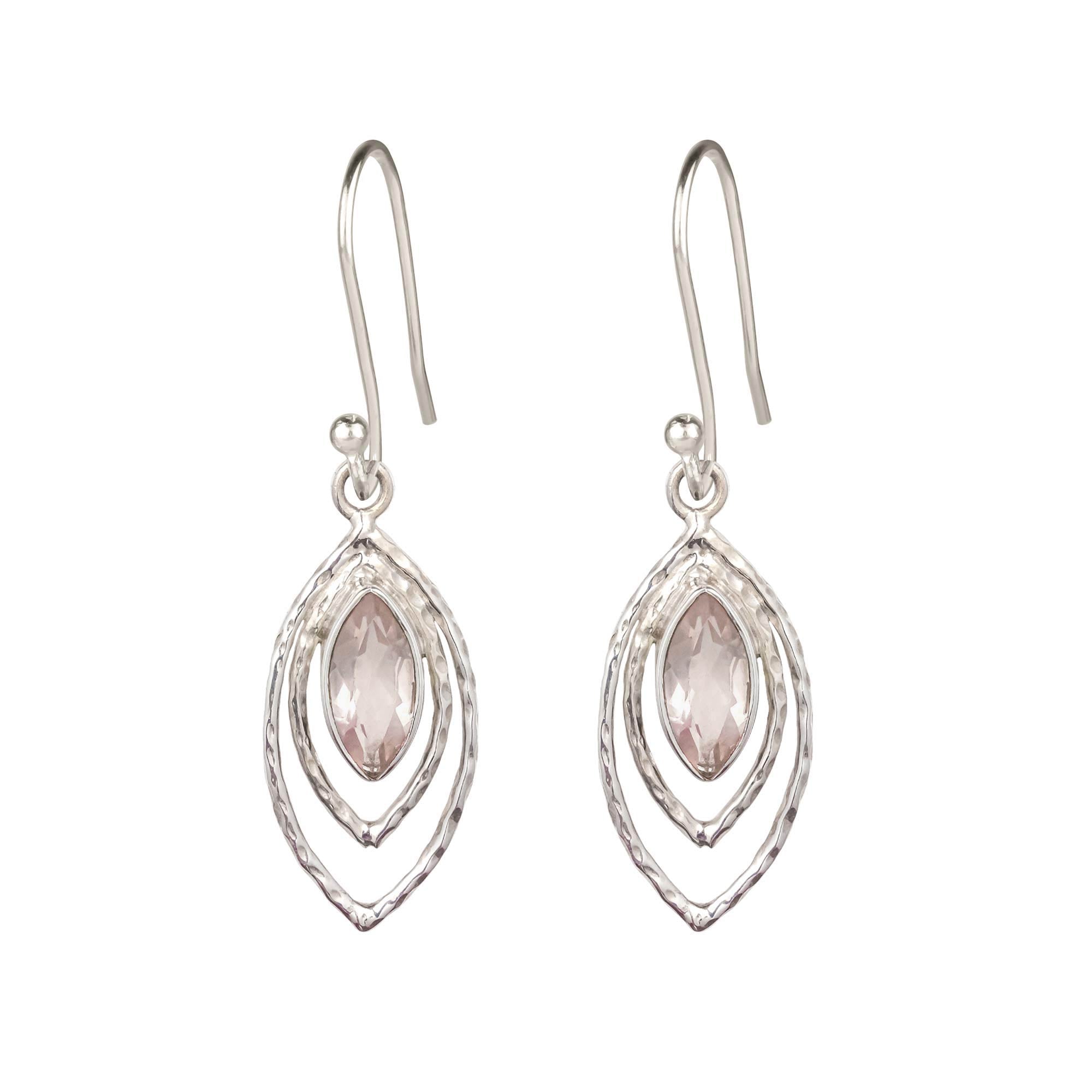 Rose quartz drop earrings