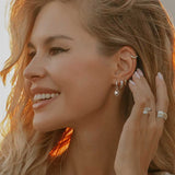 Opal Silver Huggie Hoops, Silver Opal Huggie Hoop Earrings, October Birthstone Huggie Hoop Earrings, Silver Ear Stack