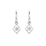 Opal Charm Huggie Hoops, Sterling Silver and Opal Earrings, Silver Charm Huggie Hoops, Opal Huggie Hoop Earrings, October Birthstone Earrings