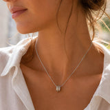 Mixed Metal Spinning Pendant Necklace, Silver spinning necklace