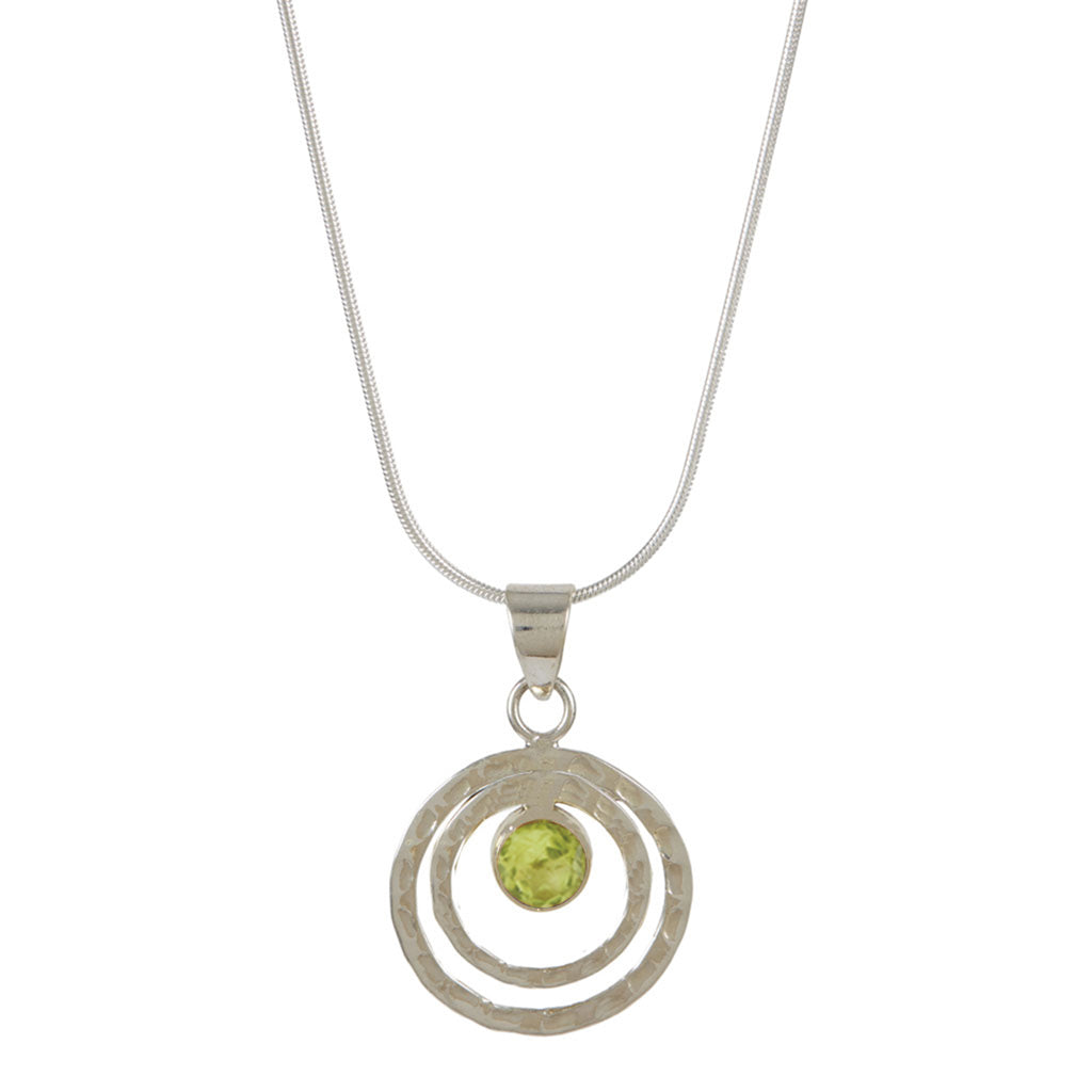 Peridot Infinity Silver Necklace
