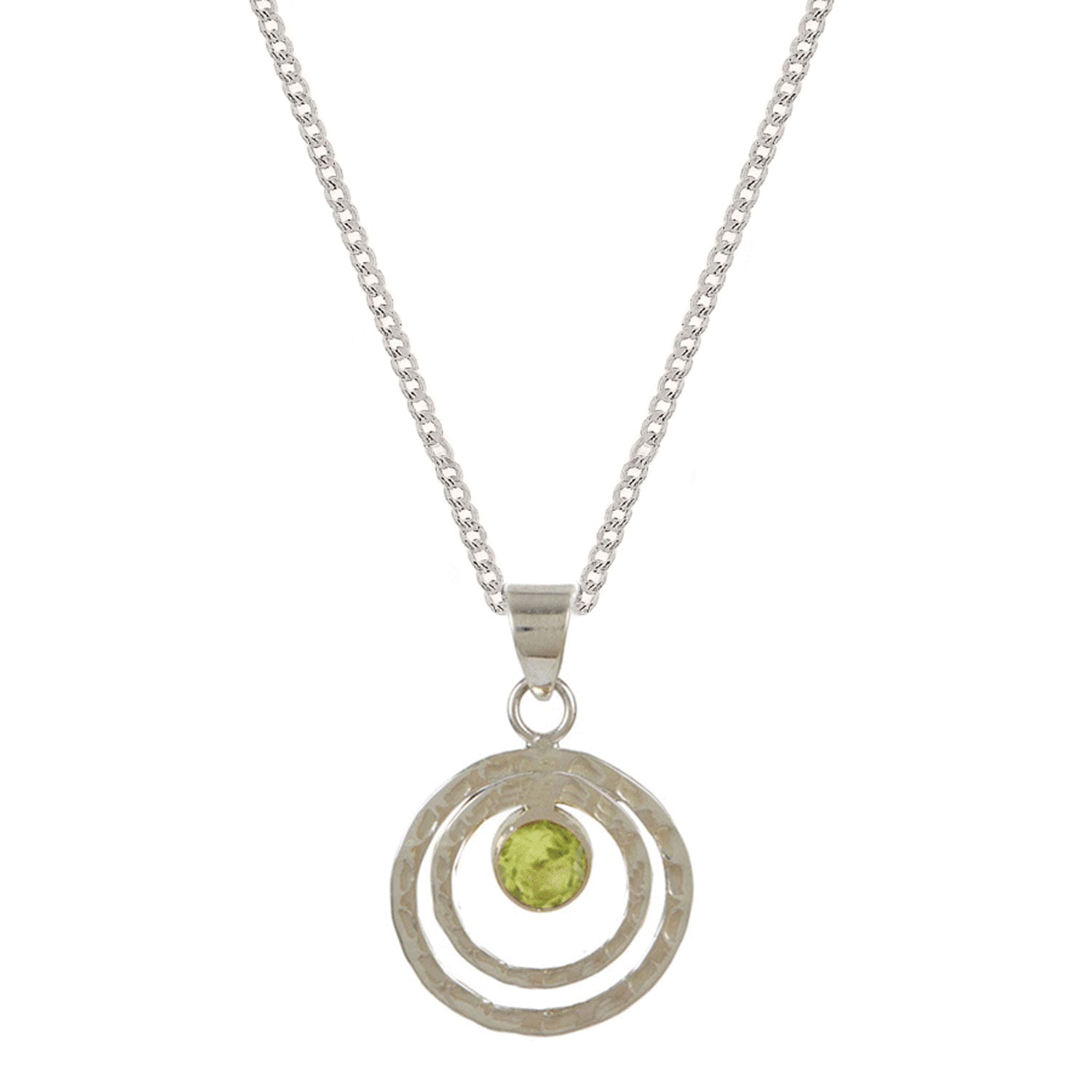 Peridot Infinity Silver Necklace